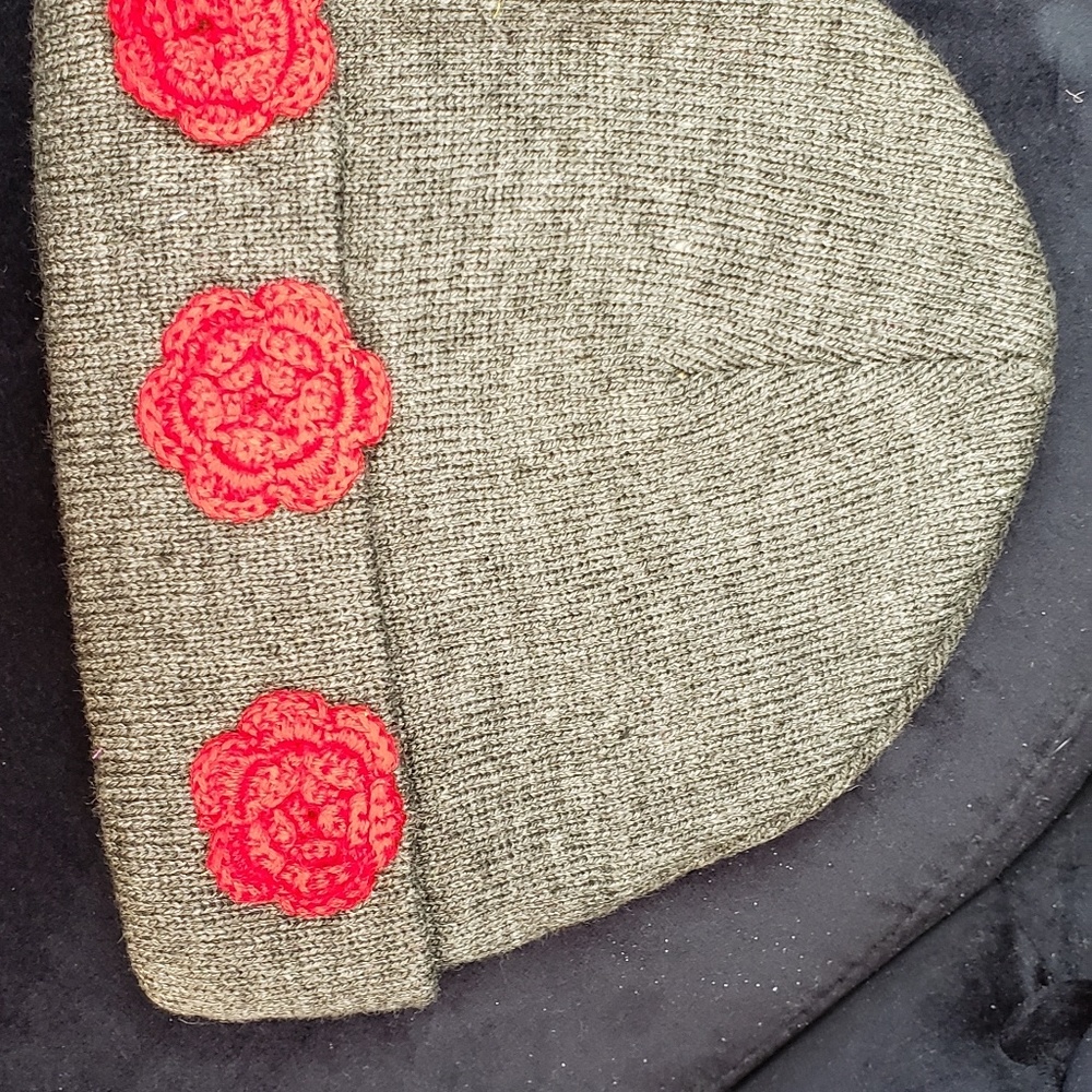 Dark Gray acrylic knitted hat